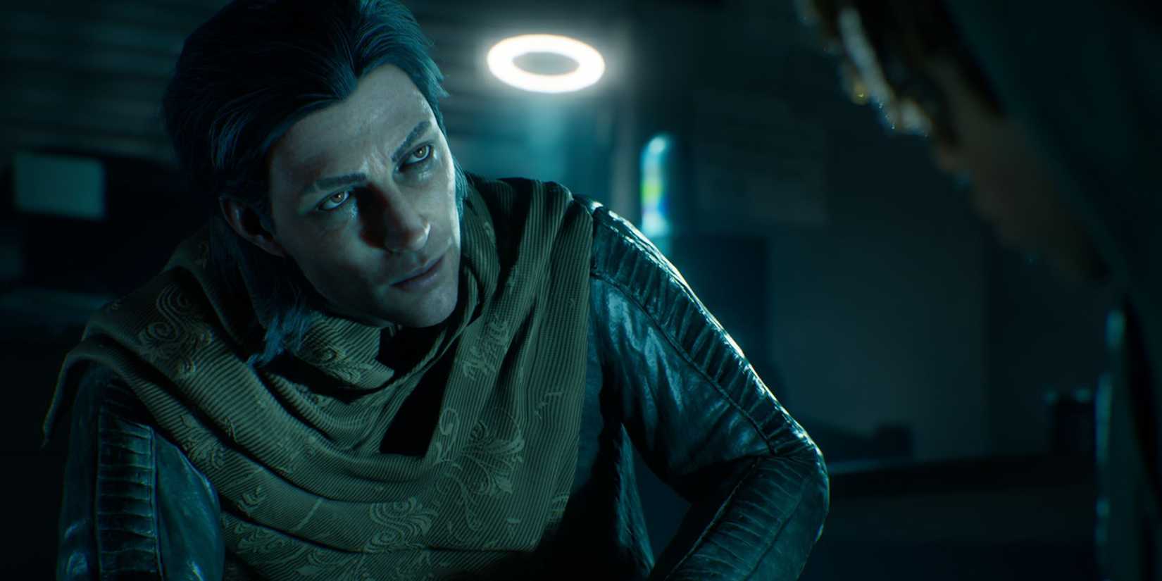 A character sitting down and speaking with someone in Vampire: The Masquerade - Bloodlines 2